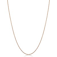 10K Rose Gold Dainty Rope Chain Pendant Necklace 07 Mm 16 Inch