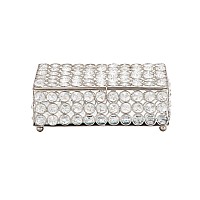 Deco 79 Glam Metal Rectangle Jewelry Box 8 X 4 X 3 Silver