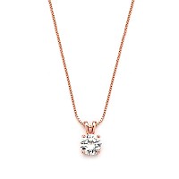 Mariell Cubic Zirconia Crystal Rose Gold Pendant Necklace For Women 2 Carat Cz Bridal Wedding Jewelry