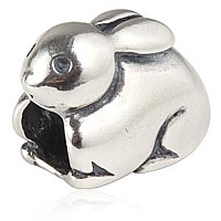 Lucky Bunny Rabbit Charm 925 Sterling Silver Animal Pet Charm Easter Charm For Diy Charms Bracelet