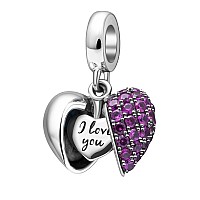 I Love You Pendant Charms 925 Sterling Silver Heart Dangle Bead Fit Pandora Charm Bracelet Christmas Gifts For Wife Girlfriend V