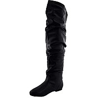 Nature Breeze Womens Vickie Stretchy Thigh High Bootblack Pu6