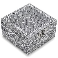 Cottage Garden Love You More Silver Color Metal Jewelry Keepsake Decorative Box