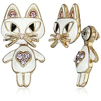 Betsey Johnson Cat Front Back Earrings