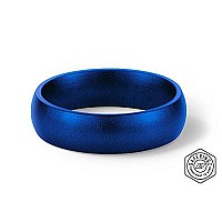 Saferingz Metallic Silicone Wedding Ring 6Mm Made In The Usa Men Or Women Blue 4