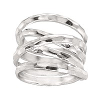 Silpada Wrapped Up Overlapping Textured Band Ring In Sterling Silver Size 7 Size 7