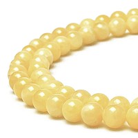 Mjdcb Natural Yellow Marble Jade Round Stone Beads For Jewelry Making Diy Bracelet Necklace 10Mm