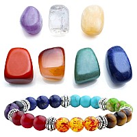 Top Plaza 7 Chakra Reiki Healing Crystals Yoga Balance Irregular Shape Polished Tumbled Palm Stones W 7 Chakra Healing Crystal