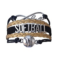 Infinity Collection Softball Bracelet Black And Gold Softball Jewelry Softball Player Team And Coach Gifts