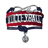 Volleyball Bracelet For Girls Ideal Volleyball Gifts Adjustable Charm Bracelet Infinity Symbol Silver Volleyball Charm Na