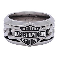 Harleydavidson Mens Stainless Steel Chain Bar Shield Hd Ring Hsr0031 10