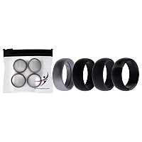 ROQ 8mm Silicone Wedding Ring Set for Men, Size 11, 