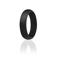 Roq Silicone Rubber Wedding Ring For Women Dome Solid Glitter Metallic Rubber Silicone Wedding Band Anniversary Rings Prom