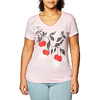 Hanes Womens Short Sleeve Vneck Graphic Tshirt