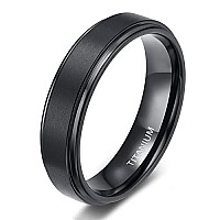 Tigrade 4Mm 6Mm 8Mm 10Mm Black Titanium Rings Wedding Band Matte Comfort Fit For Men Women Size 315Black 6Mm Size 14