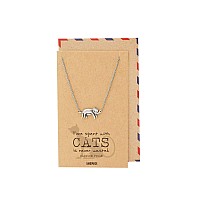 Quan Jewelry Cat Necklace Kitty Charm Gifts For Cat Owners Cat Lovers Stainless Steel Everyday Wear For Women Pet Memoria