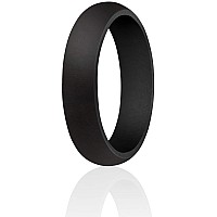 Thunderfit Womens Silicone Wedding Ring Rubber Wedding Band 55Mm Wide 2Mm Thick Black Size 455 157Mm