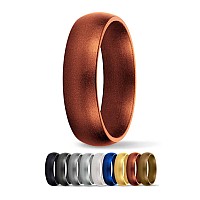 Saferingz Metallic Silicone Wedding Ring 6Mm Made In The Usa Men Or Women Copper 11