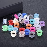 Xpircn Thin Silicone Ear Plugs Tunnels Flexible Ear Earlets 15Pairs