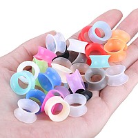 Xpircn Thin Silicone Ear Plugs Tunnels Flexible Ear Earlets 15Pairs