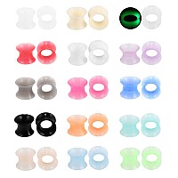 Xpircn Thin Silicone Ear Plugs Tunnels Flexible Ear Earlets 15Pairs