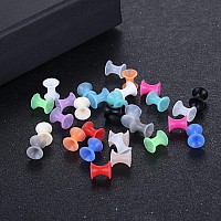 Xpircn Thin Silicone Ear Plugs Tunnels Flexible Ear Earlets 15Pairs