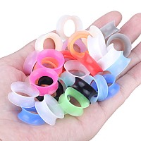 Xpircn Thin Silicone Ear Plugs Tunnels Flexible Ear Earlets 15Pairs