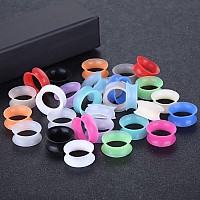 Xpircn Thin Silicone Ear Plugs Tunnels Flexible Ear Earlets 15Pairs