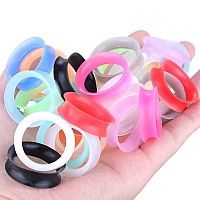 Xpircn Thin Silicone Ear Plugs Tunnels Flexible Ear Earlets 15Pairs