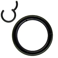 Newkeepsr 12G 10Mm38 Inch Black Anodised Large Gauge 316L Surgical Steel Septum Hinged Clicker Segment Helix Cartilage Tragus