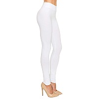 Cotton Spandex Basic Knit Jersey Leggings Womens White M