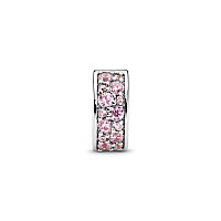 Pandora Jewelry Pink Pave Clip Emerald Charm In Sterling Silver No Box