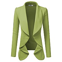 Doublju Classic Draped Open Front Blazer Jacket For Women With Plus Size