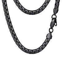 Prosteel Black Chain For Men Women Boyfriend Gifts Hip Hop Jewelry Gift Flat Box Chain 22Inch Stainless Steel Necklace