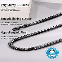 Prosteel Black Chain For Men Women Boyfriend Gifts Hip Hop Jewelry Gift Flat Box Chain 22Inch Stainless Steel Necklace