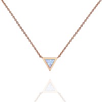 Pavoi 14K Rose Gold Plated Triangle Created White Opal Necklace Opal Necklaces For Women