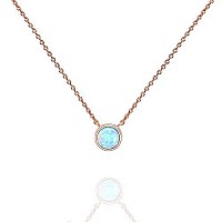 Pavoi 14K Rose Gold Plated Round Created White Opal Necklace Opal Necklaces For Women