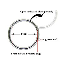 Newkeepsr 2Pcs08Mm20G 316L Surgical Steel Hinged Clicker Segment Seamless Rings Lobe Cartilage Tragus Earring Nose Hoop68