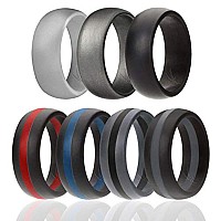 ROQ Silicone Wedding Ring for Men, 8mm, Size 7, 