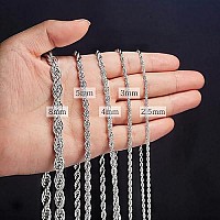 Holyfast Twist Chain Necklace Stainless Steel Rope Jewelry For Men Women