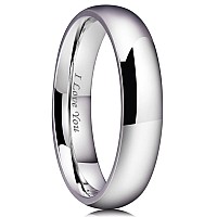 King Will Basic 5Mm Mens Wedding Ring Original Color Full High Polished With Laser Etched I Love You 13