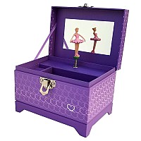 My Tiny Treasures Box Company Ballerina Music Box Heart Ballerina Music Box Purple