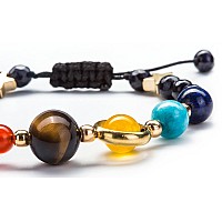 Fesciory Women Men Solar System Bracelet Universe Galaxy The Eight Planets Guardian Star Natural Stone Beads Bracelet Bangleblu