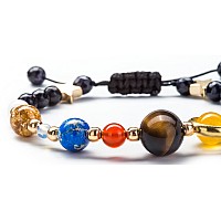 Fesciory Women Men Solar System Bracelet Universe Galaxy The Eight Planets Guardian Star Natural Stone Beads Bracelet Bangleblu