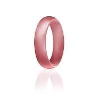 Roq Silicone Rubber Wedding Ring For Women Dome Solid Glitter Metallic Rubber Silicone Wedding Band Anniversary Rings Prom