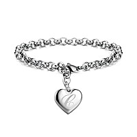 Monily Initial Charm Bracelets For Women Stainless Steel Bracelet Letter C Heart Bracelet For Girls Jewelry Gifts For Women Girl