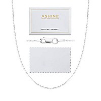 Ashine Sterling Silver Chain Silver Chain For Men Chain Necklace Silver Chain Necklace For Women 08Mm Box Chain Lobster Clasp