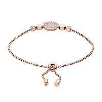 Fossil Womens Rose Goldtone Chain Bracelet Color Rose Gold Model Jf02905791