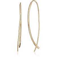 Amazon Collection 18K Yellow Gold Plated Sterling Silver Hard Wire Threader Earrings