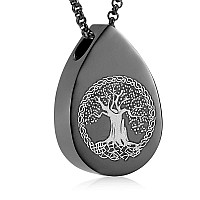 Hearbeingt Teardrop Tree Of Life Memorial Ashes Urn Necklaces Waterdrop Cremation Jewelry Made Of Stainless Steel Keepsake Pen